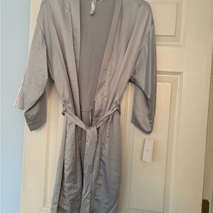 Flora Nikrooz Light Gray Satin Robe